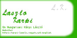 laszlo karpi business card